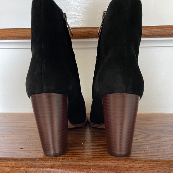 Sam Edelman Blake Ankle Boots Black Heel Suede EUC - Sz 7.5 - Picture 3 of 5